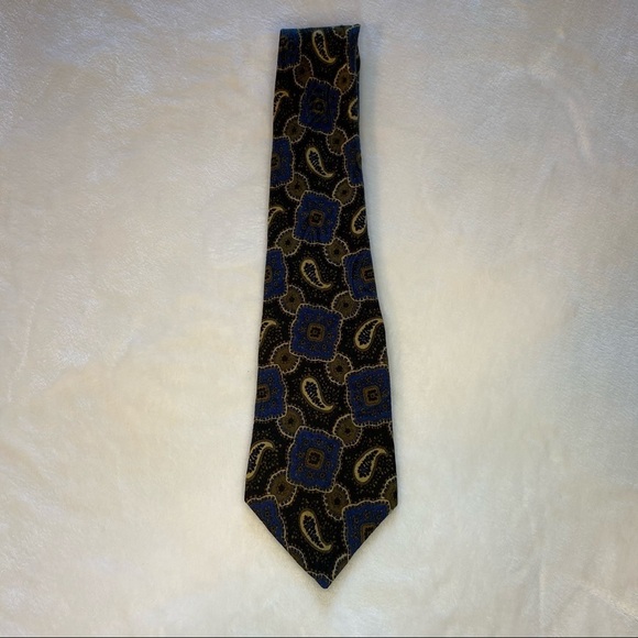 Liberty of London Silk Paisley Tie Blue - Picture 3 of 7